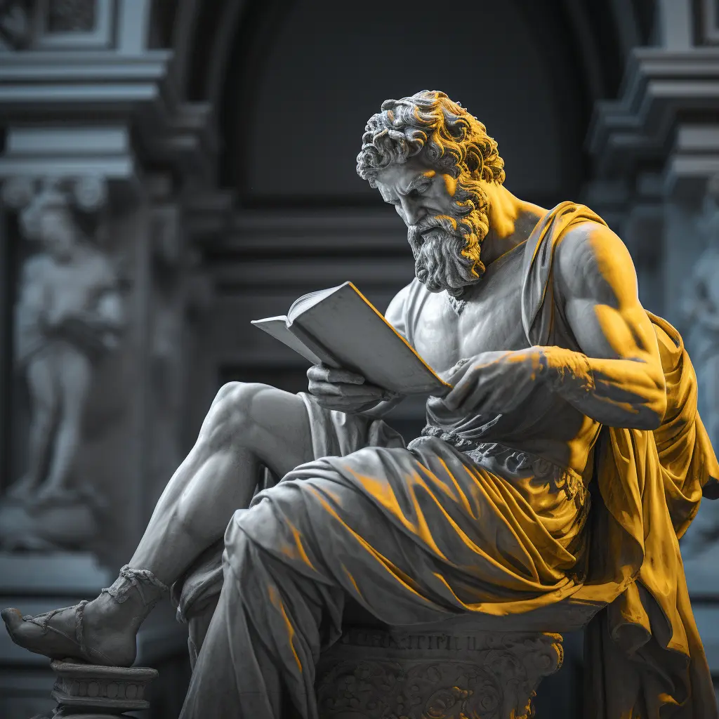 greek statue reading 🤓