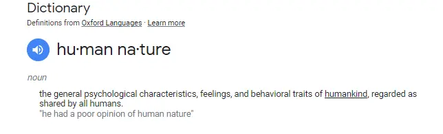 Google's human nature definition