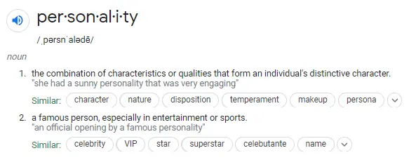 personality definition